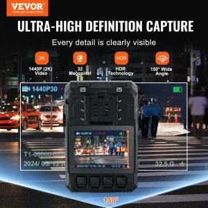 VEVOR 1440P HD Police Body Camera